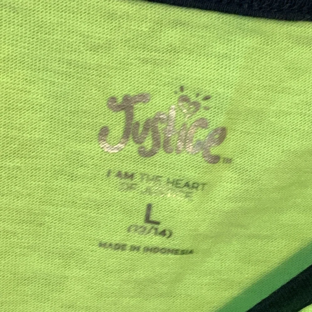 NWOT - Justice Girls Lime Green Graphic Tank Top